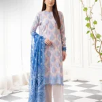 3 PC Unstitched Embroidered Lawn Suit