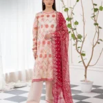 3 PC Unstitched Embroidered Lawn Suit