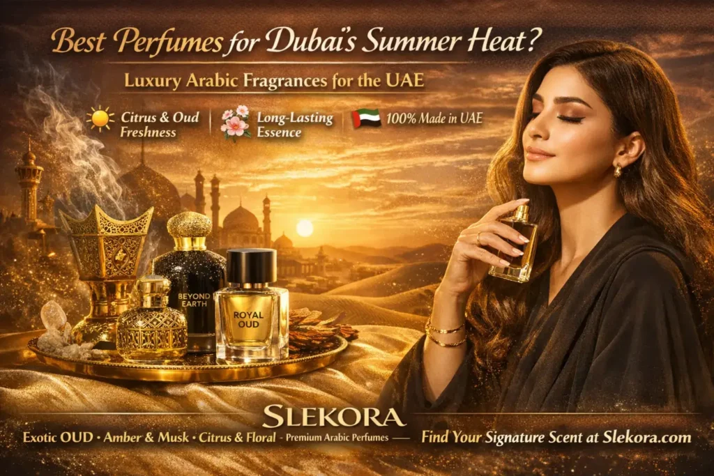 Slekora luxury Arabic perfumes for UAE – Oud, Amber, Musk, Citrus & Floral fragrances, 100% made in Dubai, long-lasting premium scents